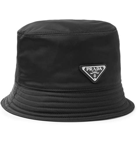 prada nylon hat black|Prada nylon bucket hat.